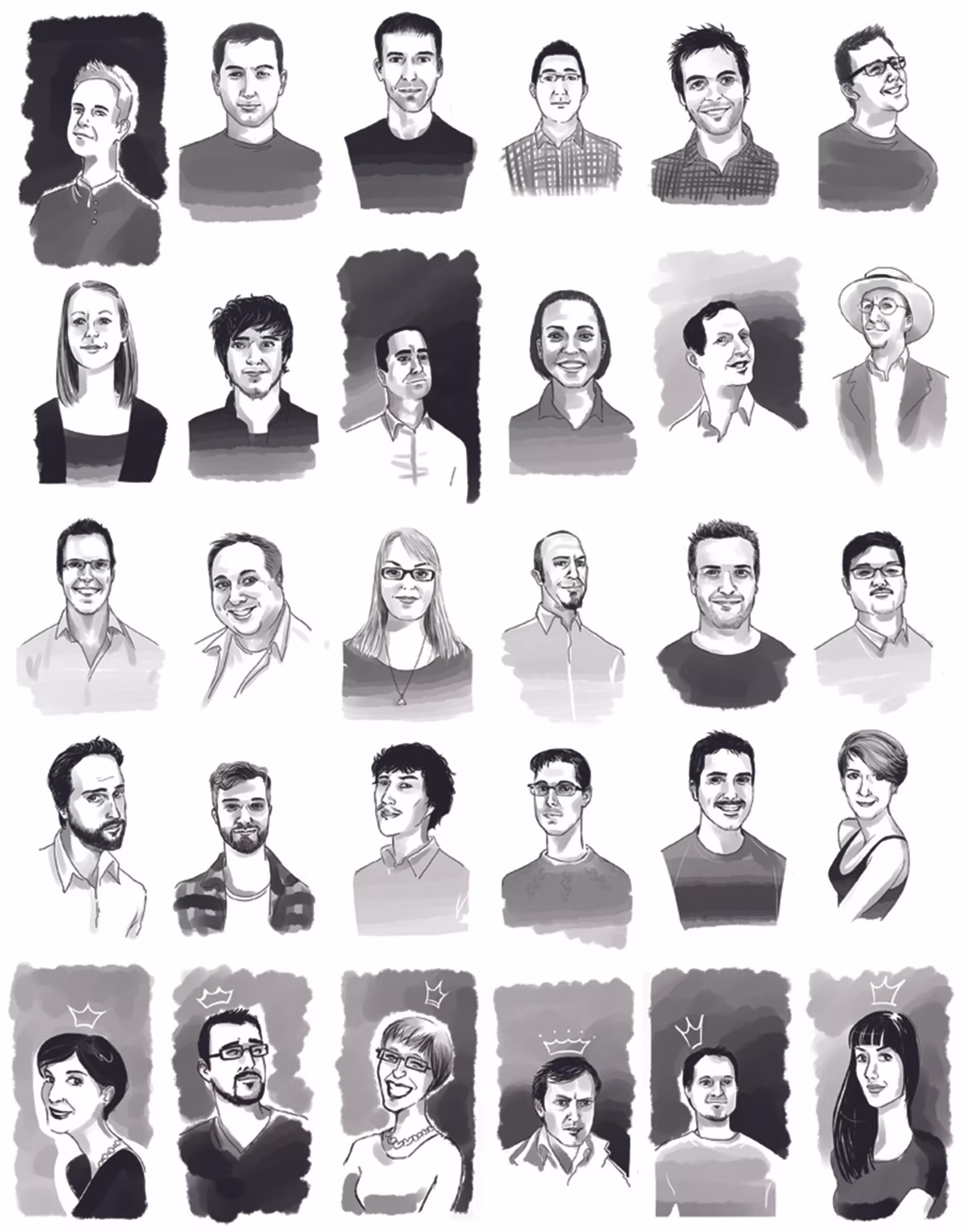 Simple characters sitting